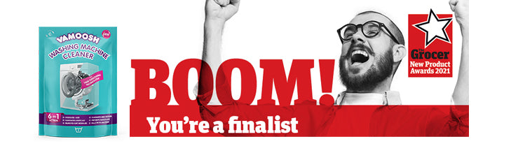 BOOM! Vamoosh Washing Machine Cleaner shortlisted as finalist in The Grocer New Product of the Year Awards