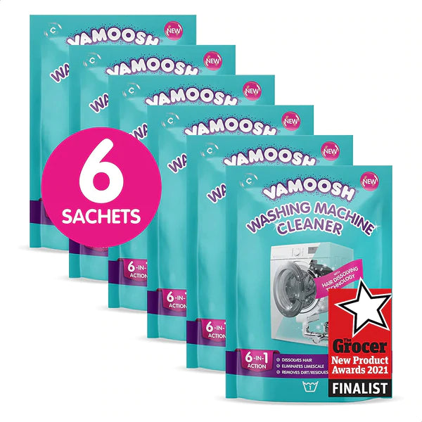 VAMOOSH® WASHING MACHINE CLEANER (for deep cleaning washing machines) x 6 SACHETS